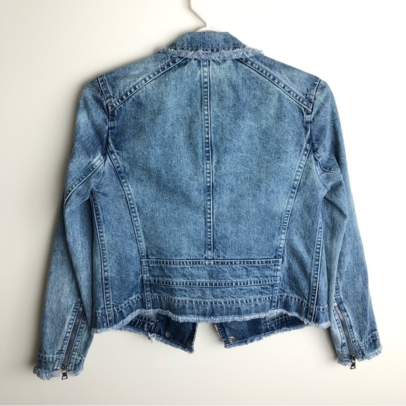 REBECCA TAYLOR Washed Denim Moto Jacket - Picture 9 of 9
